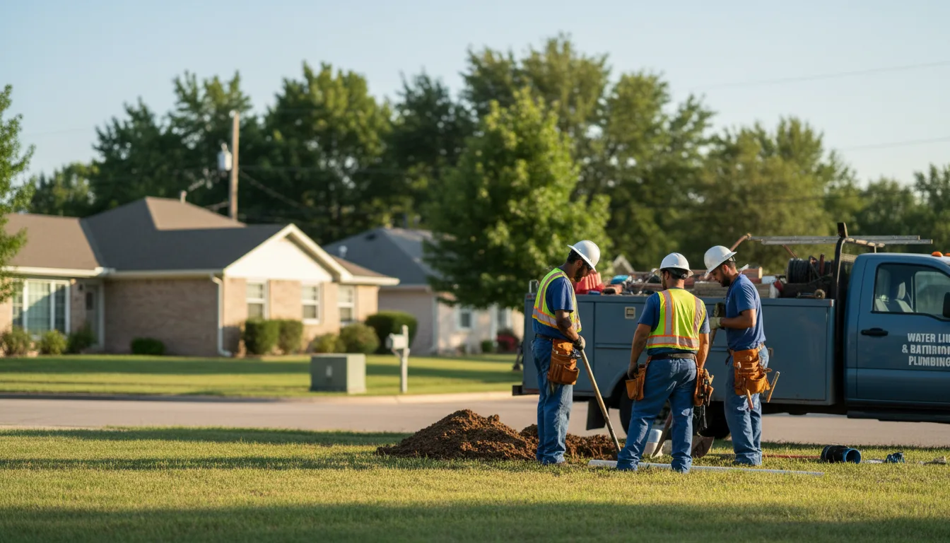 Residential water line and bathroom plumbing service in Brickeys, AR